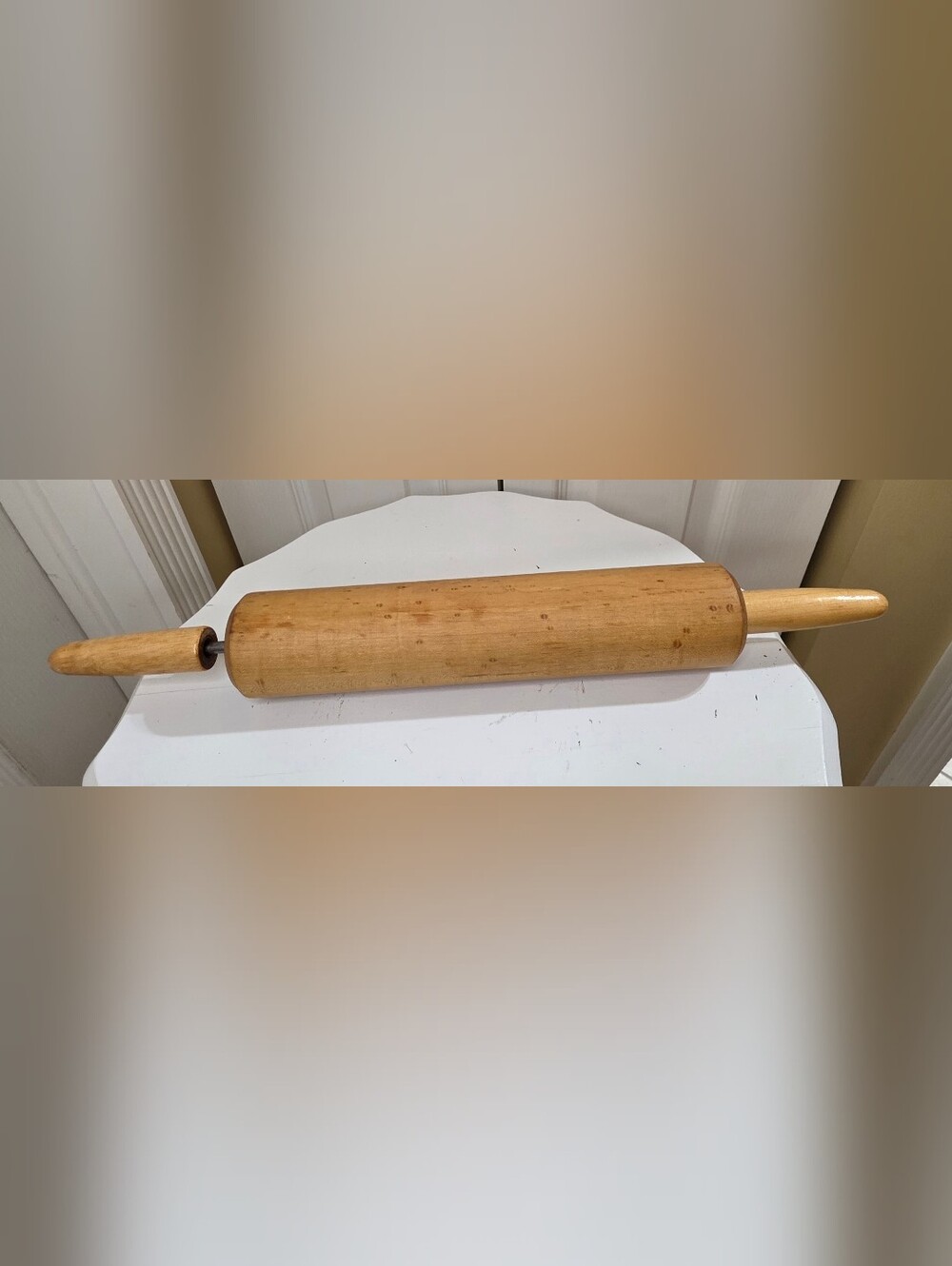 Vintage Wood Plain Rolling Pin With Handles